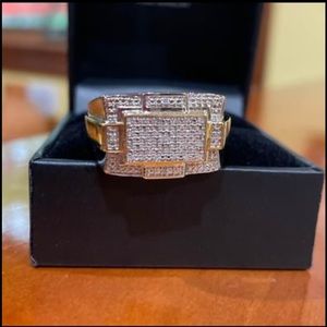 Men’s Sz 10.5 Diamond ( 1/10 ct. t.w. ) Ring In Sterling Silver & 18K Gold-Plate